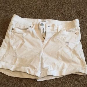 White denim shorts